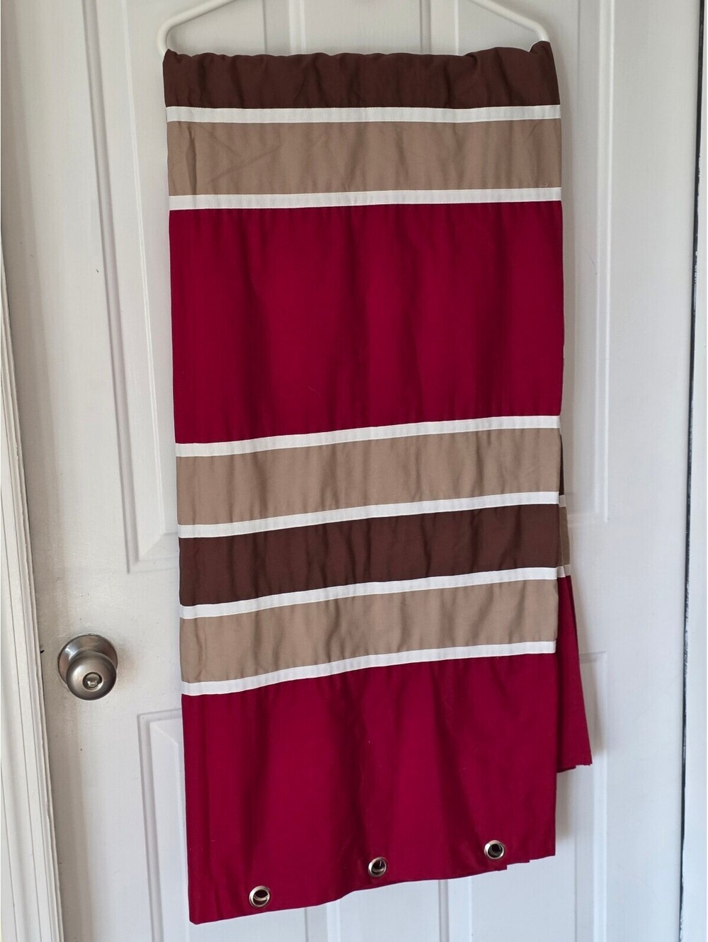 Striped Red and Brown shower Curtain